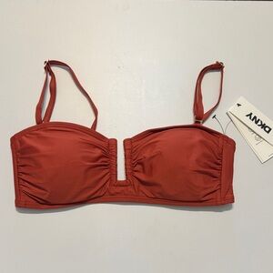 DKNY Rust Bandeau Bikini Top size M NWT